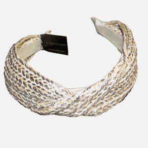 L. Erickson Bergdorf Goodman Metallic Braided Straw Headband